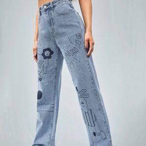 Slogan & Cartoon Gracie Wide jeans